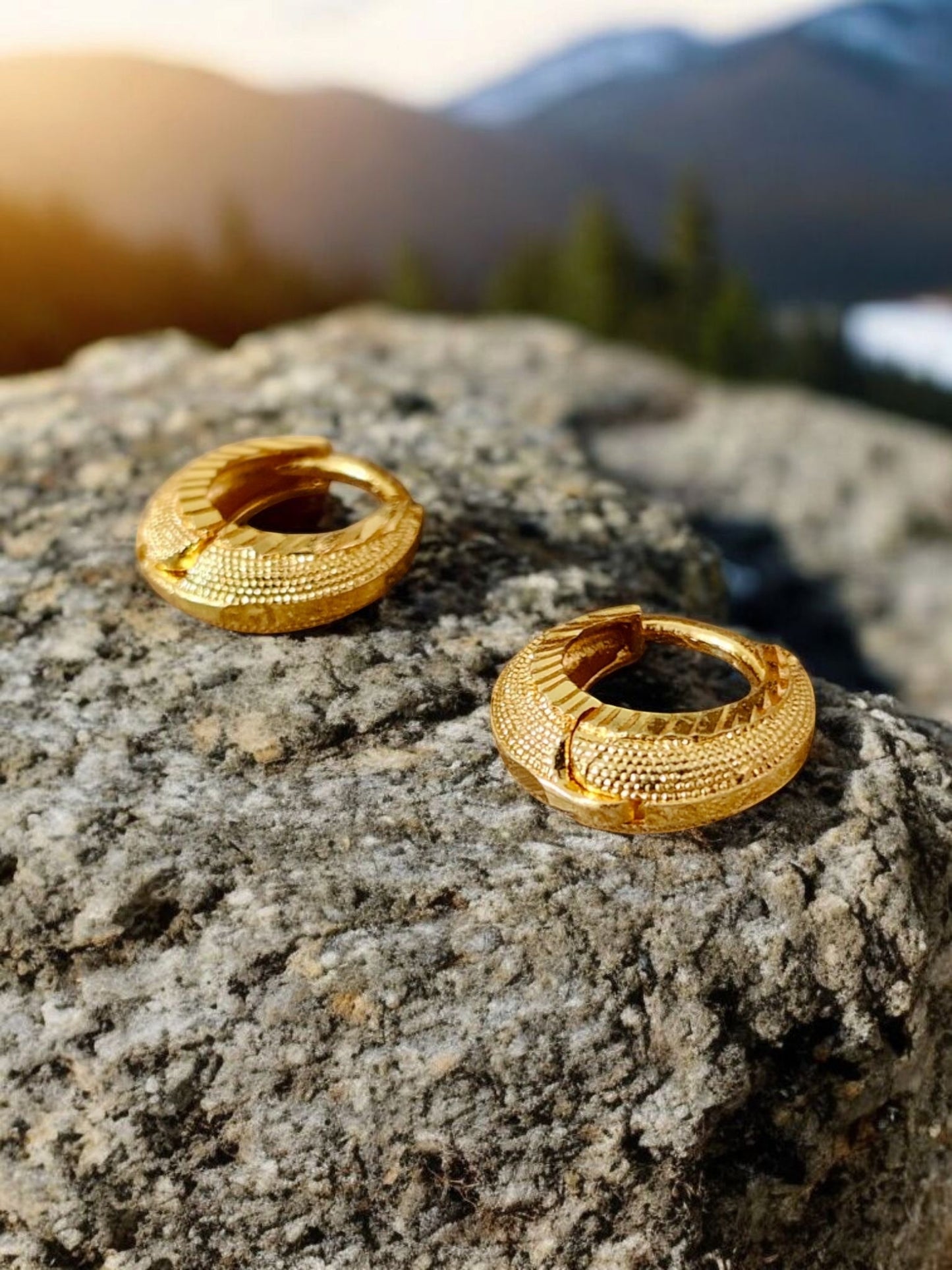 Gold-Plated Leaf Design Hoop Earrings for Women – Stylish Daily Wear Jewelry