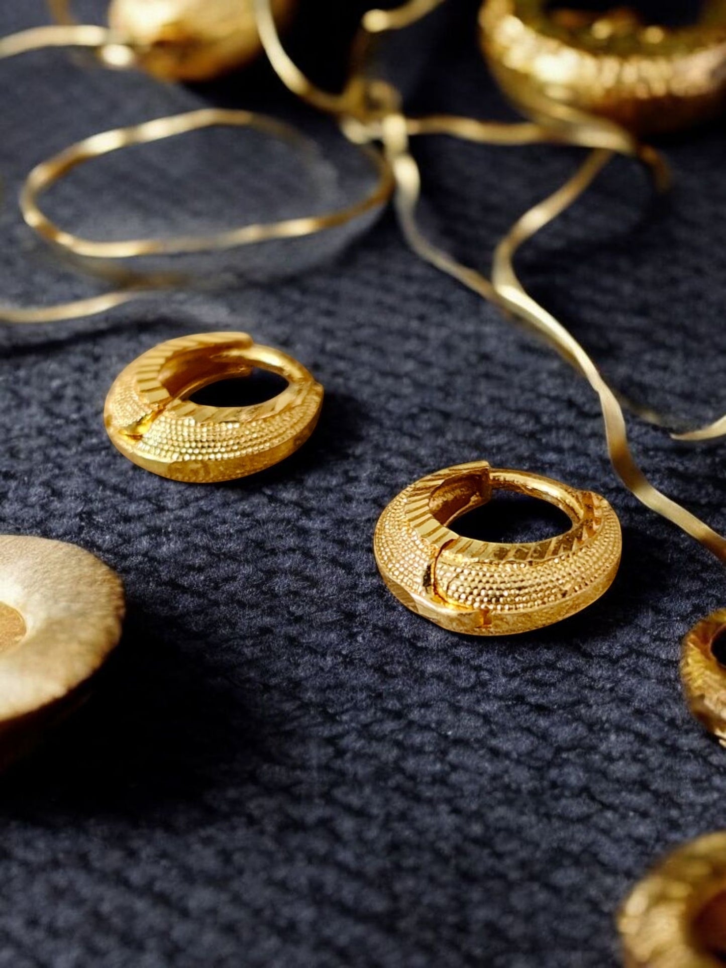 Gold-Plated Leaf Design Hoop Earrings for Women – Stylish Daily Wear Jewelry