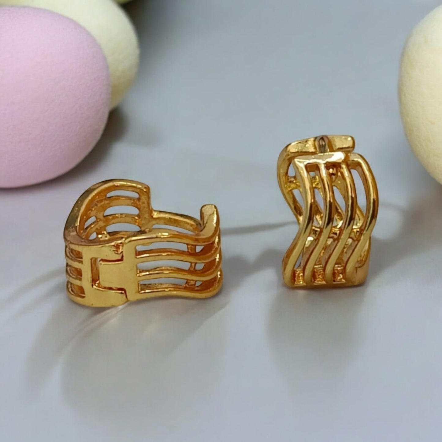 Gold-Plated Leaf Design Hoop Earrings for Women – Stylish Daily Wear Jewelry