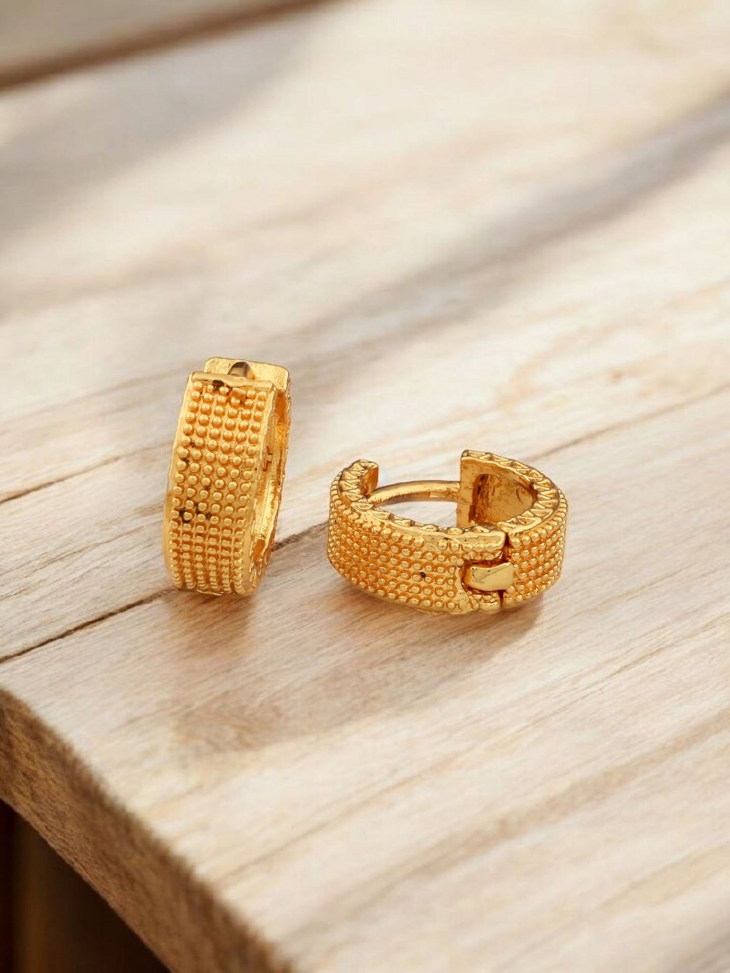 Gold-Plated Leaf Design Hoop Earrings for Women – Stylish Daily Wear Jewelry