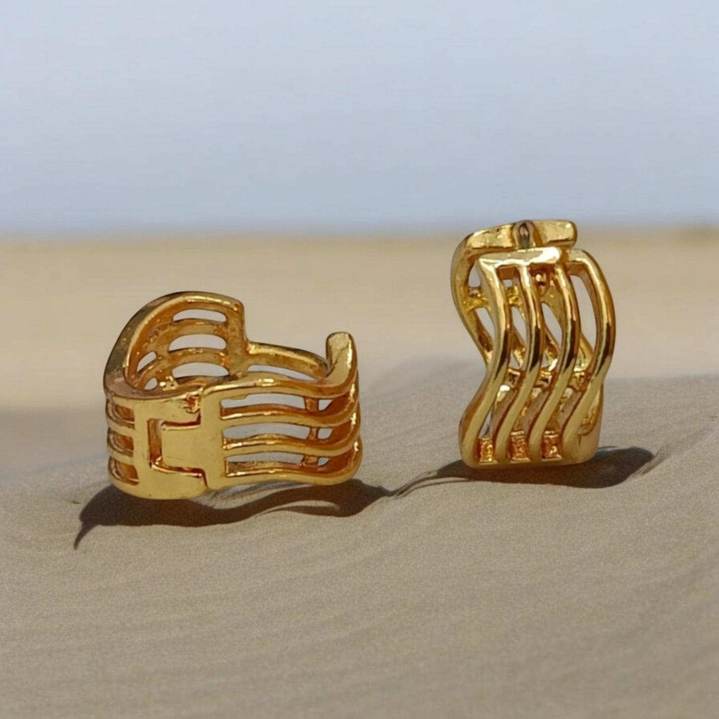 Gold-Plated Leaf Design Hoop Earrings for Women – Stylish Daily Wear Jewelry