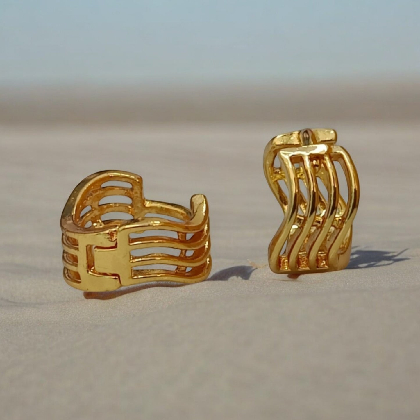 Gold-Plated Leaf Design Hoop Earrings for Women – Stylish Daily Wear Jewelry