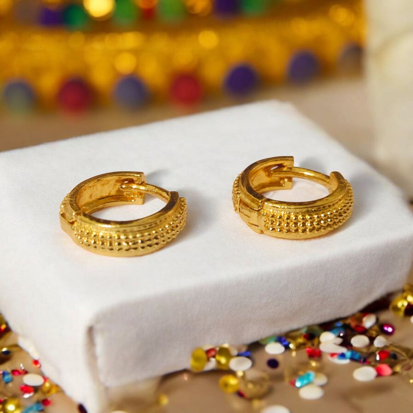 Gold-Plated Leaf Design Hoop Earrings for Women – Stylish Daily Wear Jewelry