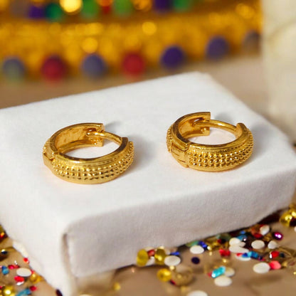 Gold-Plated Leaf Design Hoop Earrings for Women – Stylish Daily Wear Jewelry