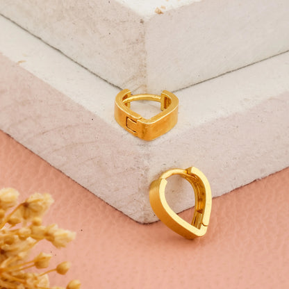 Gold-Plated Leaf Design Hoop Earrings for Women – Stylish Daily Wear Jewelry