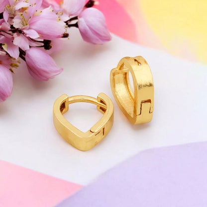 Gold-Plated Leaf Design Hoop Earrings for Women – Stylish Daily Wear Jewelry