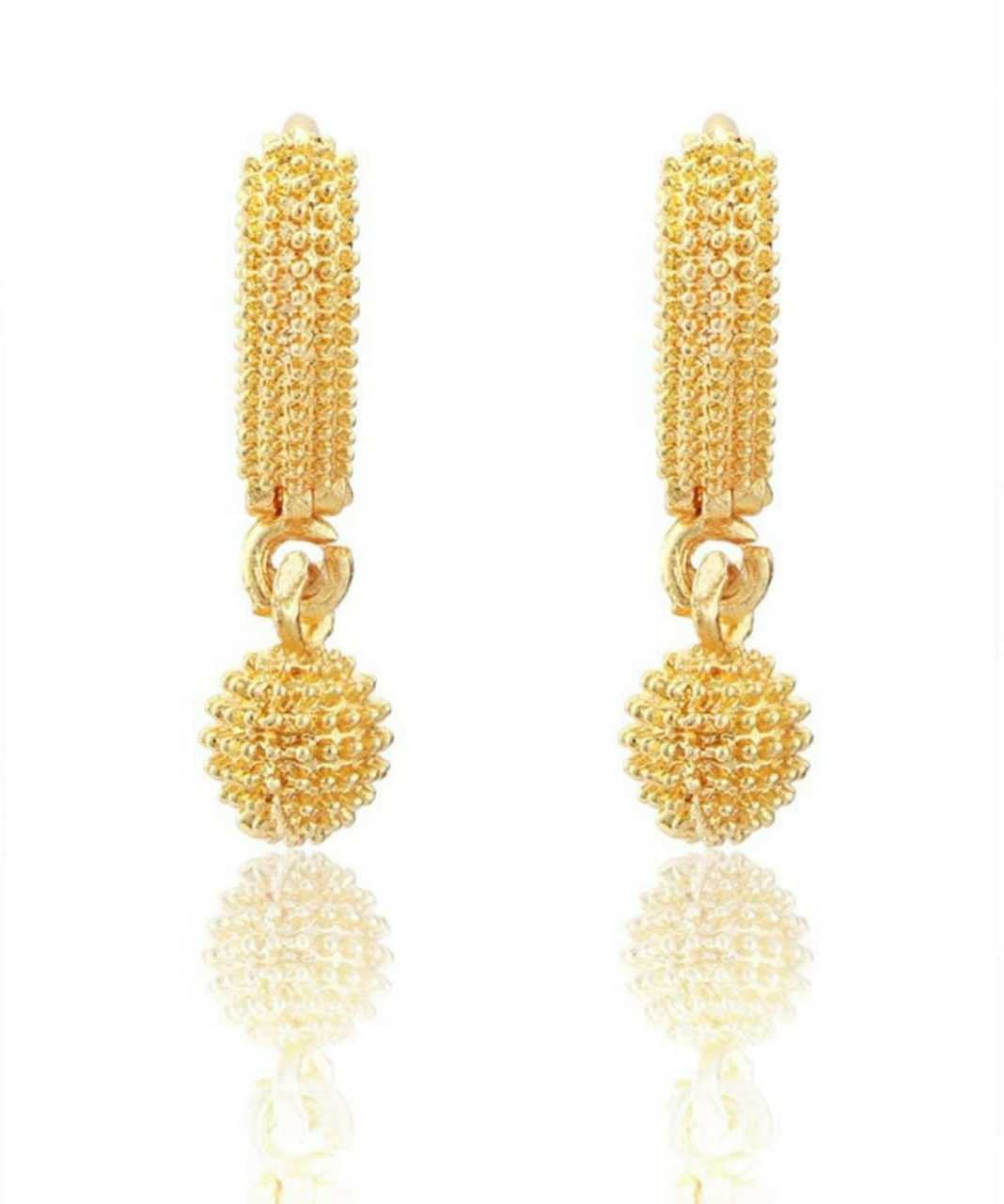 Gold-Plated Leaf Design Hoop Earrings for Women – Stylish Daily Wear Jewelry