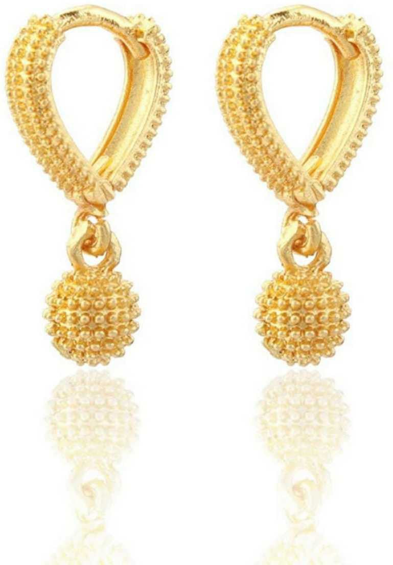 Gold-Plated Leaf Design Hoop Earrings for Women – Stylish Daily Wear Jewelry