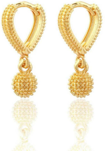 Gold-Plated Leaf Design Hoop Earrings for Women – Stylish Daily Wear Jewelry
