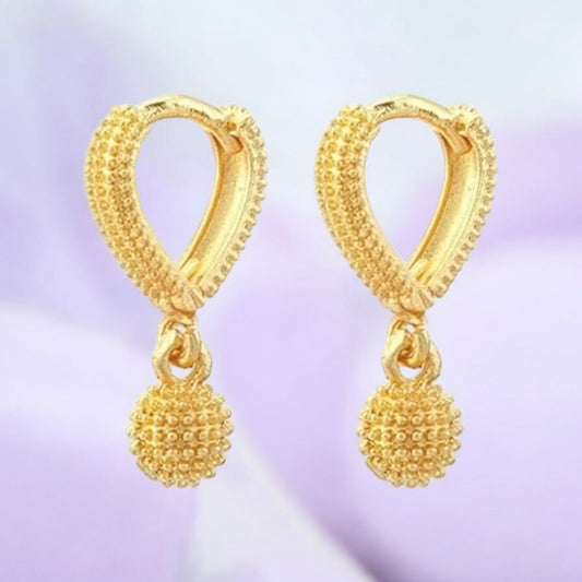 Gold-Plated Leaf Design Hoop Earrings for Women – Stylish Daily Wear Jewelry