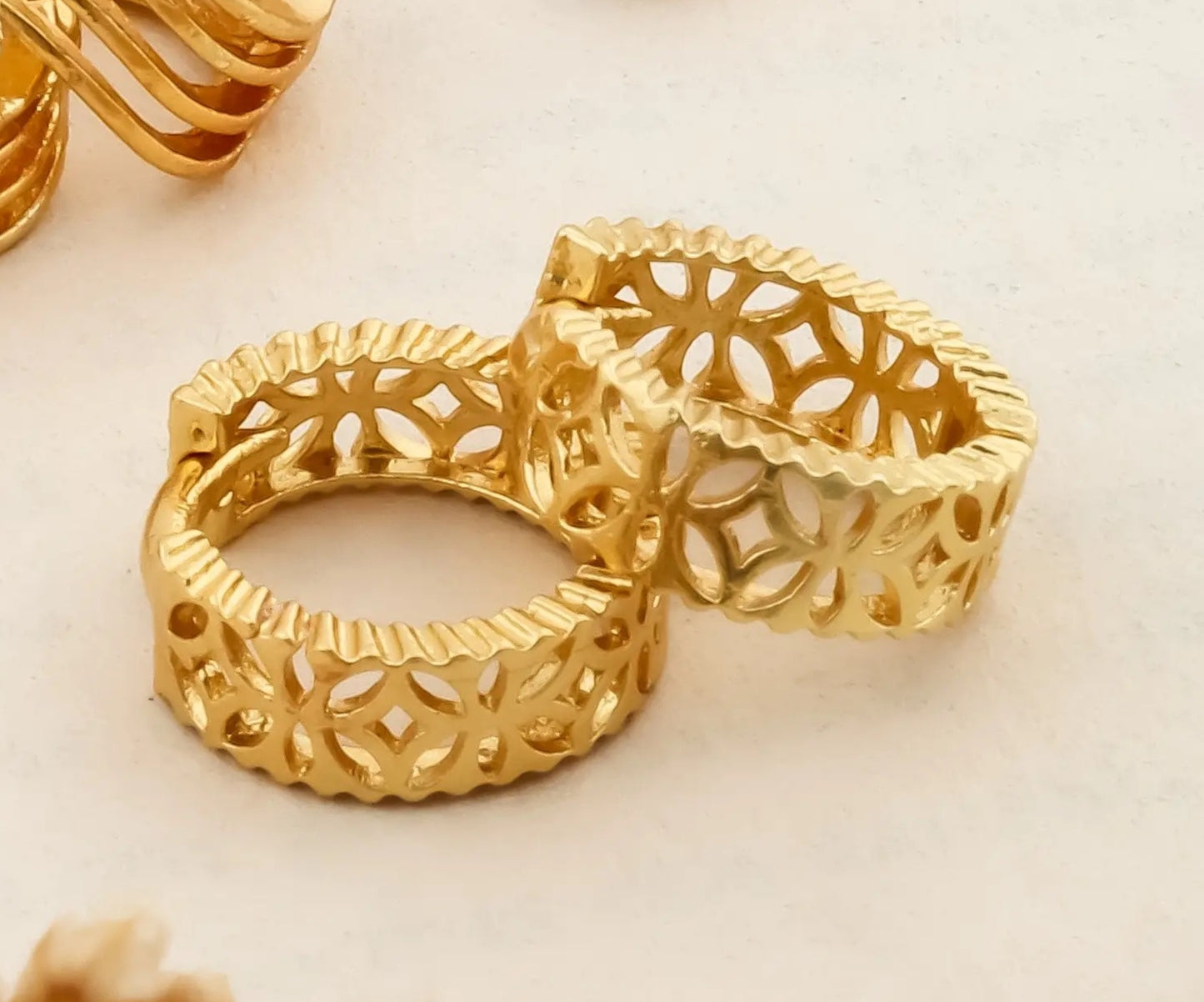 Gold-Plated Leaf Design Hoop Earrings for Women – Stylish Daily Wear Jewelry