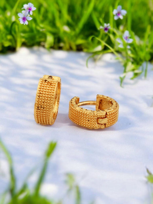 Gold-Plated Leaf Design Hoop Earrings for Women – Stylish Daily Wear Jewelry