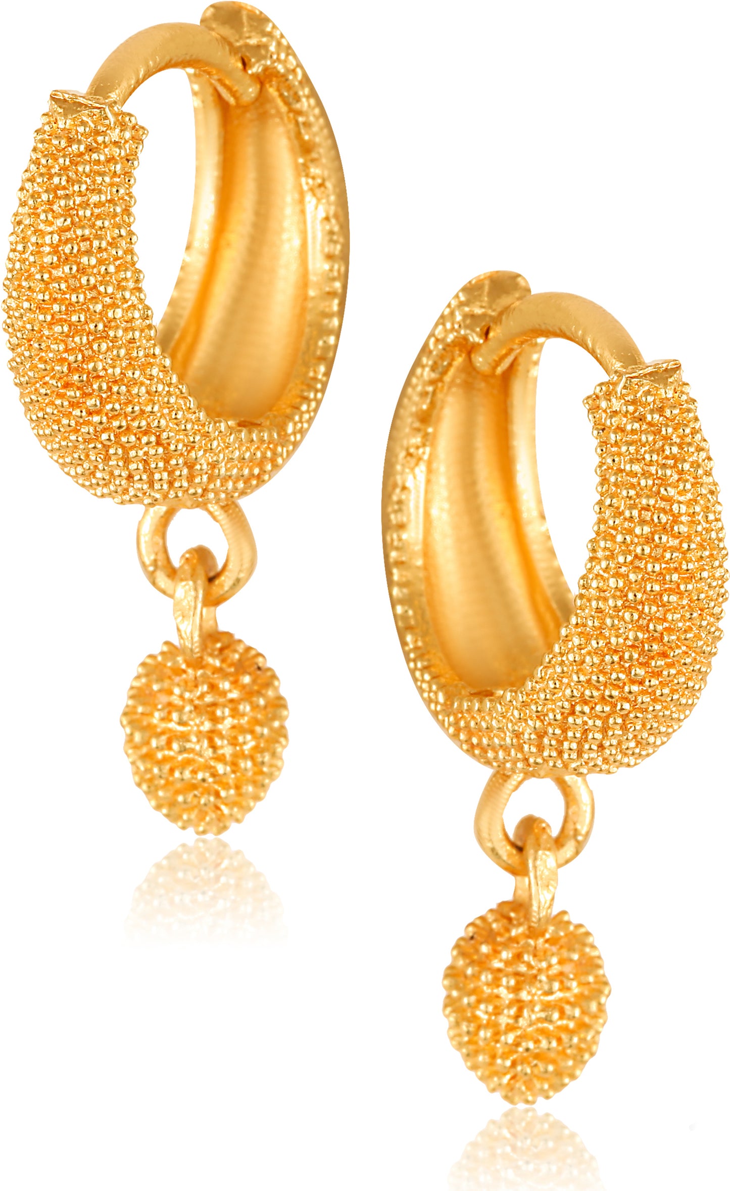 Gold-Plated Leaf Design Hoop Earrings for Women – Stylish Daily Wear Jewelry