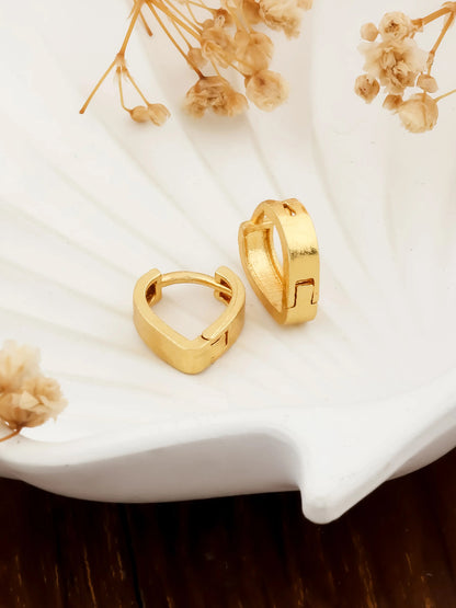 Gold-Plated Leaf Design Hoop Earrings for Women – Stylish Daily Wear Jewelry