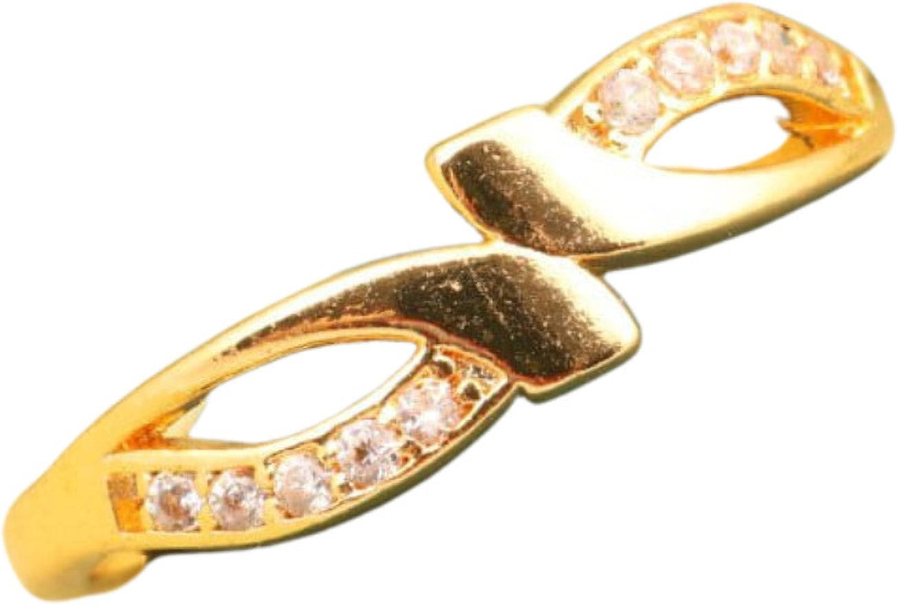 "Gold Plated Adjustable Floral Accent Ring with CZ Stones – Stylish Jewelry for Women"